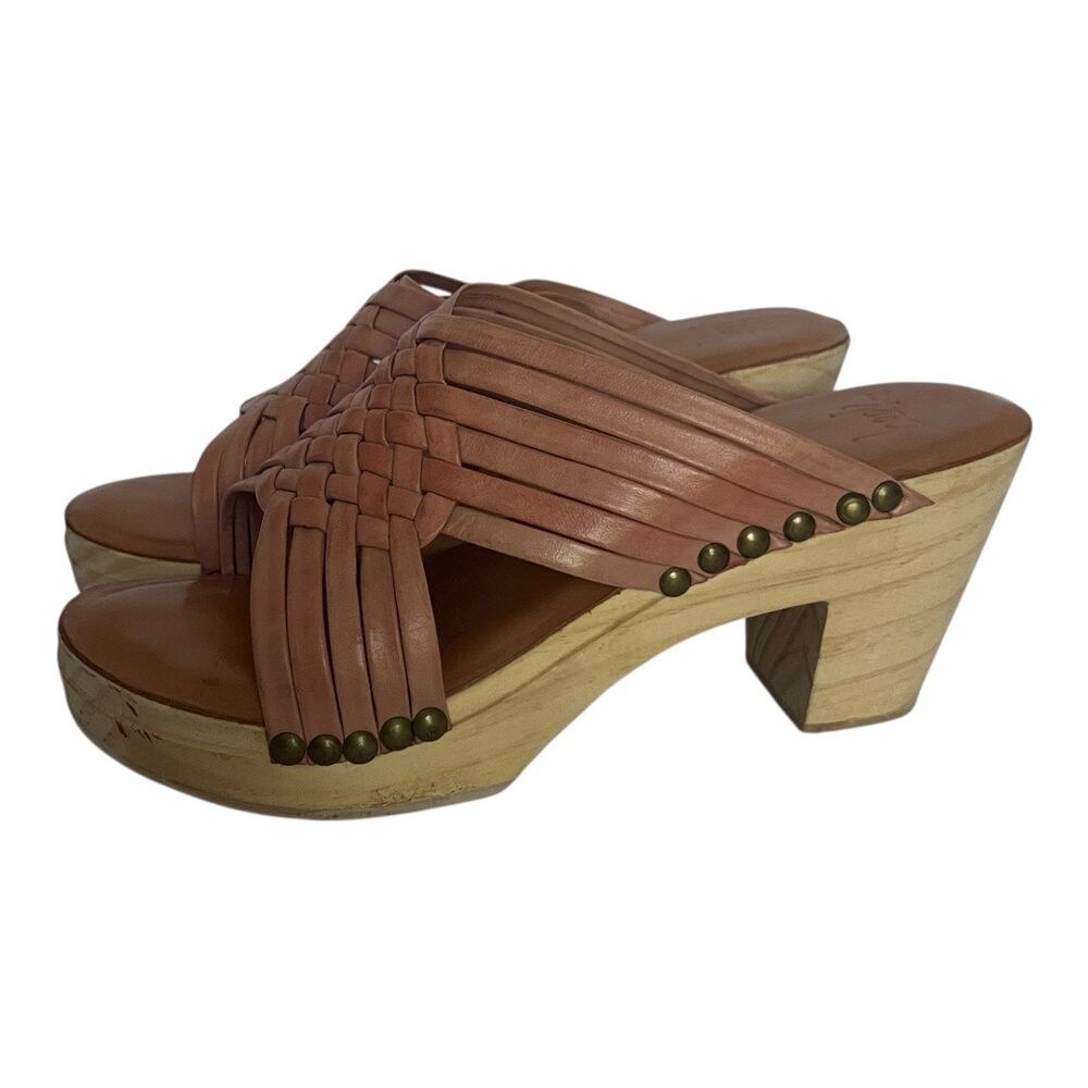 Beek Sparrow Leather Strappy  Chunky Heel Sandals Size 38
